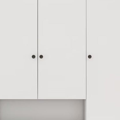 74" White Four Door Three Drawer Combo Dresser