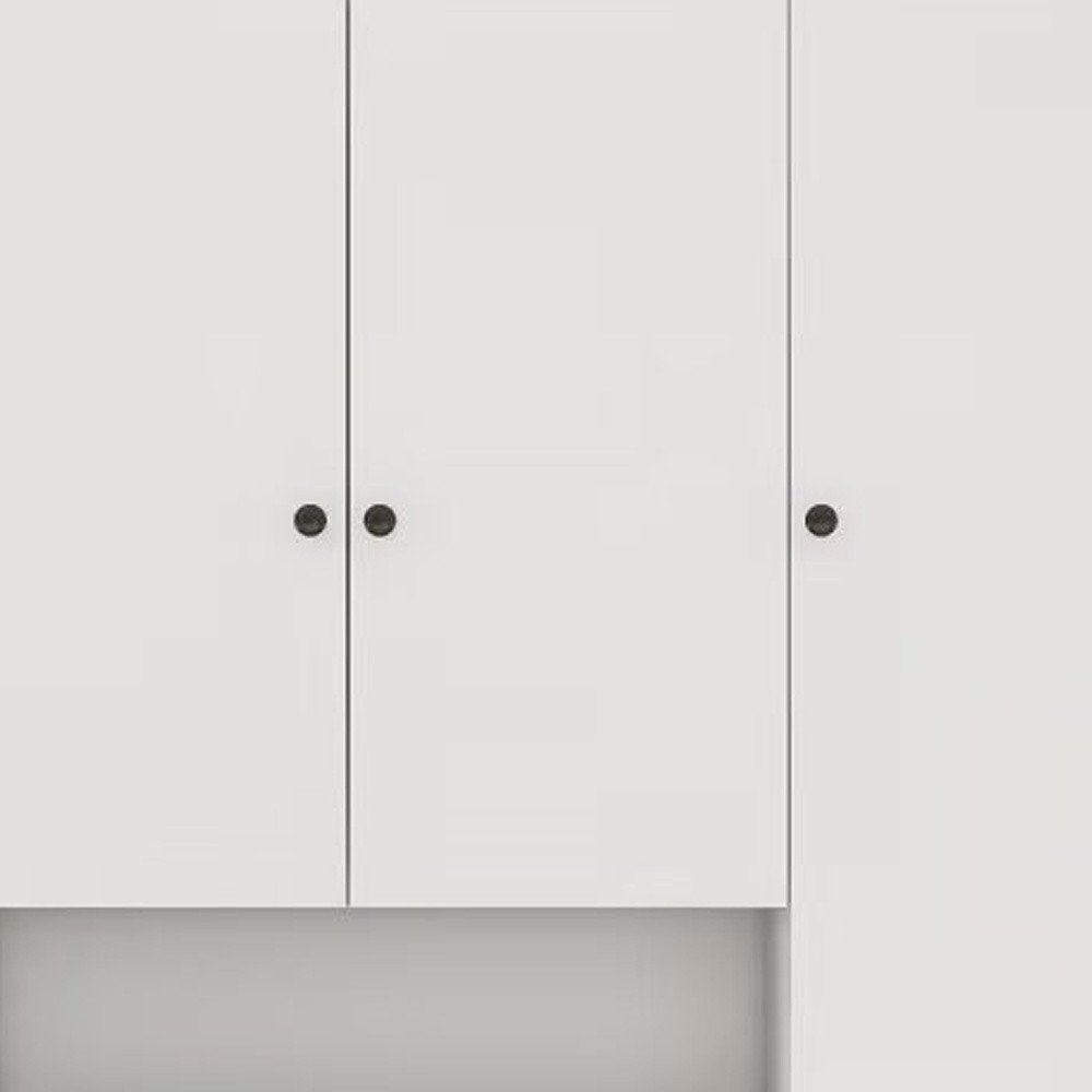 74" White Four Door Three Drawer Combo Dresser