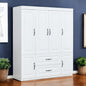 Cómoda blanca de 72" con seis puertas y dos cajones