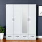 74" White Mirrored Four Door Four Drawer Combo Dresser