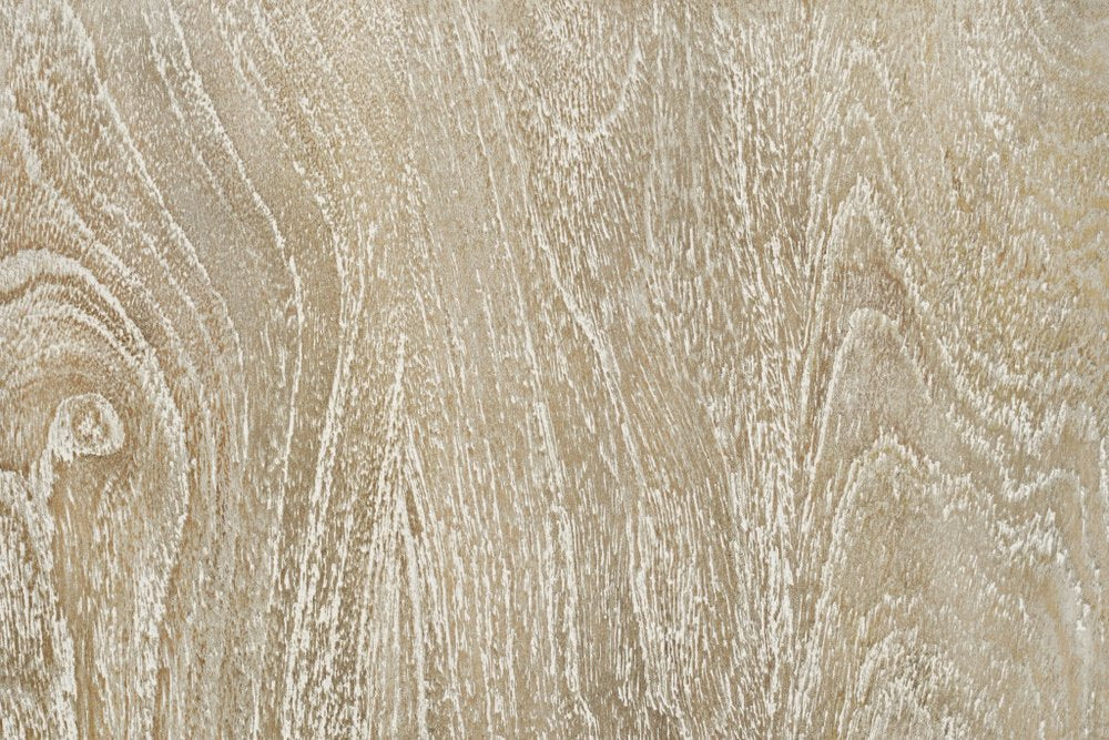 Cómoda de madera maciza de seis cajones con diseño floral tallado en gris de 35"