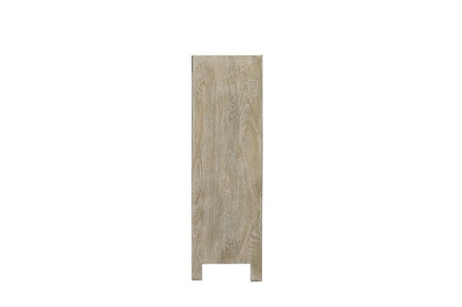 Cómoda de madera maciza de seis cajones con diseño floral tallado en gris de 35"