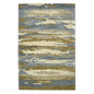 9' X 13' Light Blue Ivory And Brown Wool Abstract Hand Tufted Area Rug