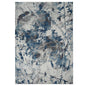 9' X 12' Ivory Teal And Black Abstract Area Rug