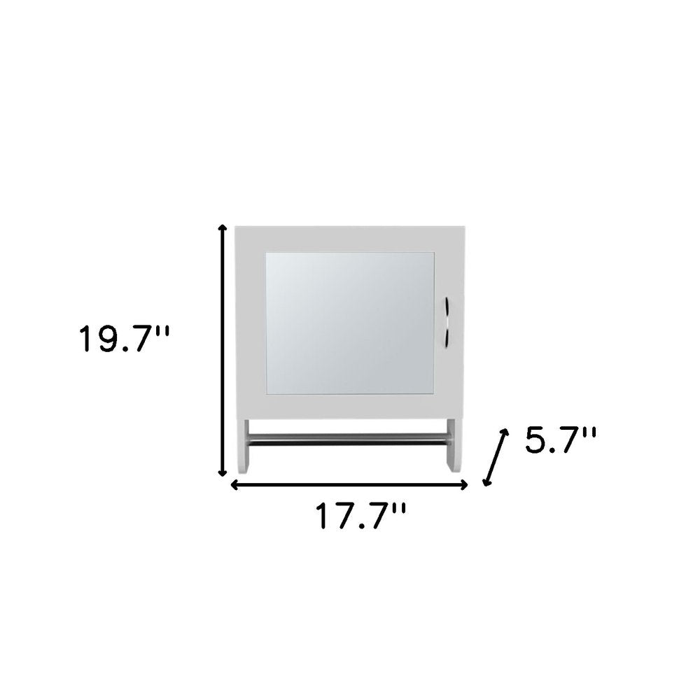 18" White Wood, Metal Floating Bathroom Vanity