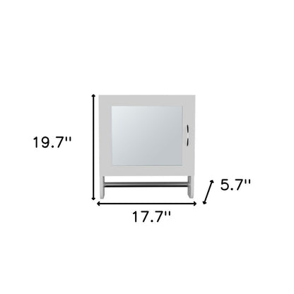 18" White Wood, Metal Floating Bathroom Vanity