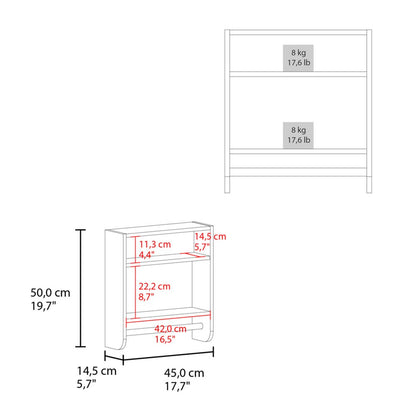 18" White Wood, Metal Floating Bathroom Vanity