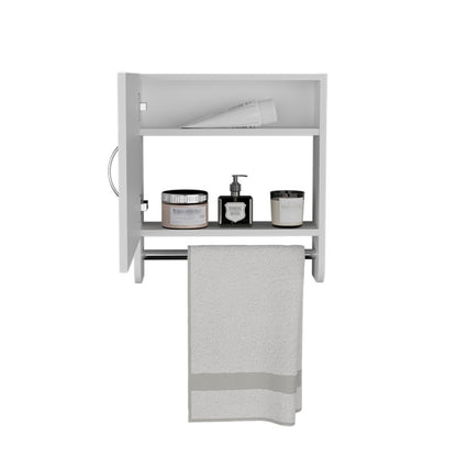 18" White Wood, Metal Floating Bathroom Vanity