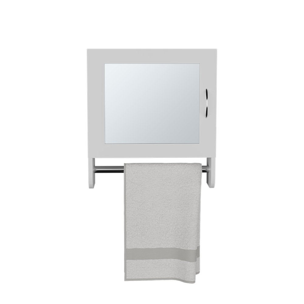 18" White Wood, Metal Floating Bathroom Vanity