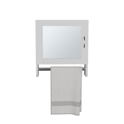 18" White Wood, Metal Floating Bathroom Vanity