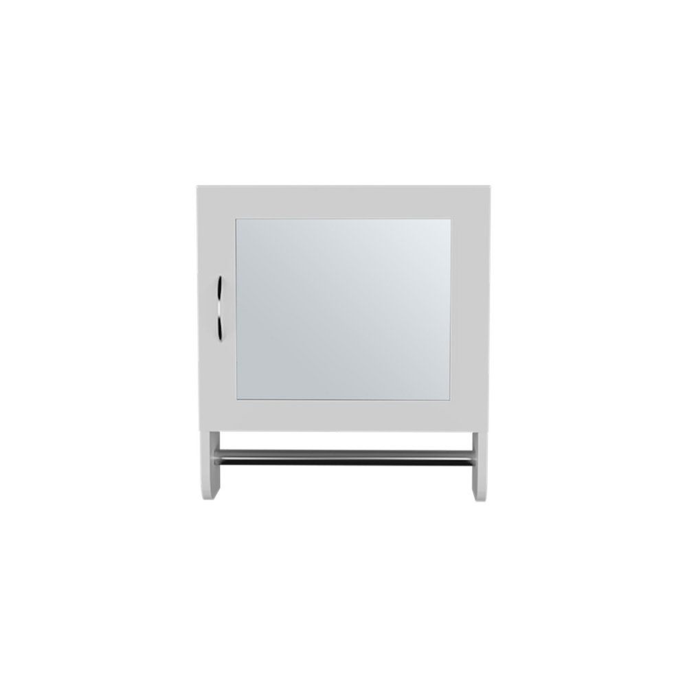18" White Wood, Metal Floating Bathroom Vanity