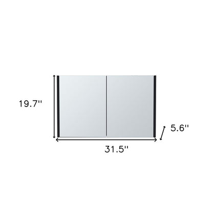 Tocador de baño flotante de madera negra de 32"