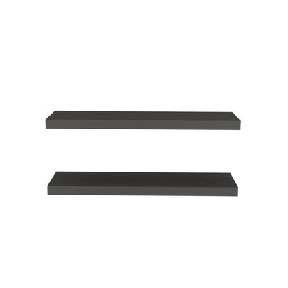 Juego de dos estantes flotantes de pared de madera gris oscuro de 81 cm