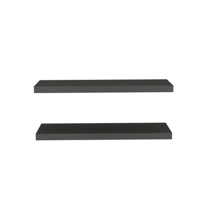 Juego de dos estantes flotantes de pared de madera gris oscuro de 81 cm