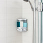 Gray Heavy Duty Plastic Three Chamber Wall Mount Soap Dispenser