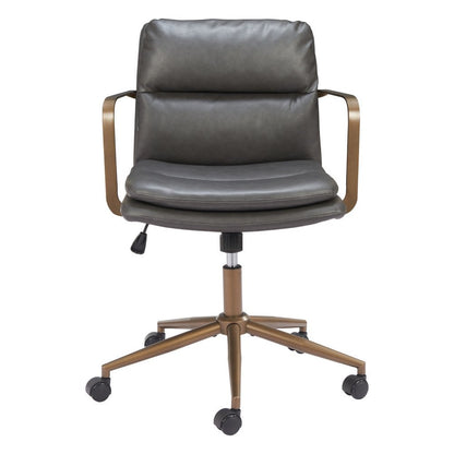 Dark Gray and Bronze Adjustable Height Swivel Rolling Office Chair