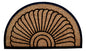 24" X 36" Beige and Black Rubber and Coir Outdoor Semi Circle Door Mat