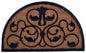 30" X 48" Beige and Black Rubber and Coir Outdoor Semi Circle Door Mat