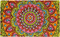 18" X 30" Green and Pink Coir Abstract Outdoor Door Mat