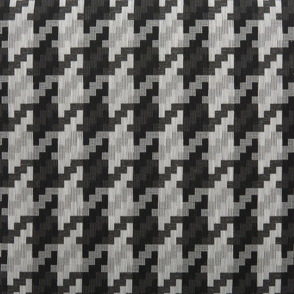 29" Black And White And Black Upholstered Houndstooth Arm Chair
