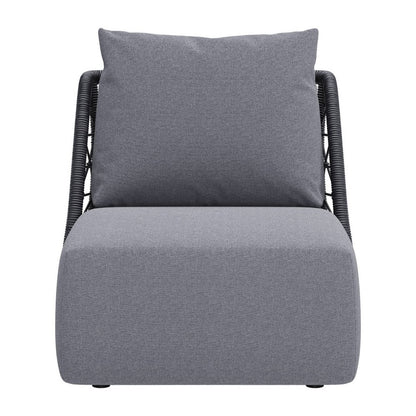 Silla decorativa para exteriores gris de 33" con cojines grises