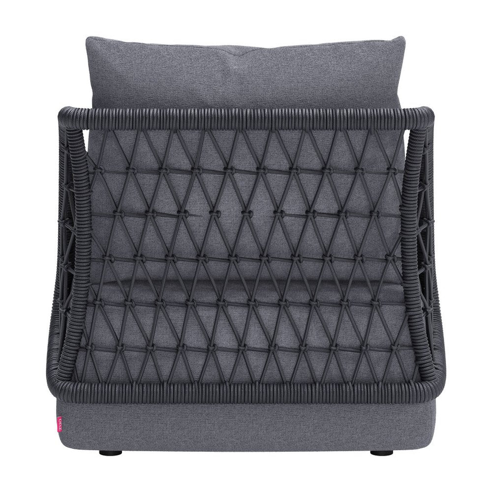Silla decorativa para exteriores gris de 33" con cojines grises