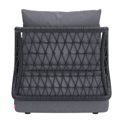 Silla decorativa para exteriores gris de 33" con cojines grises