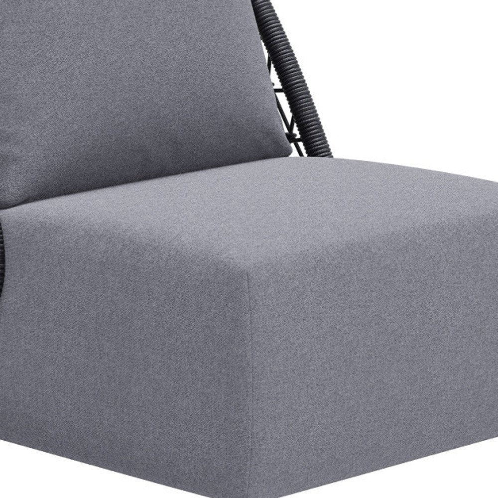 Silla decorativa para exteriores gris de 33" con cojines grises