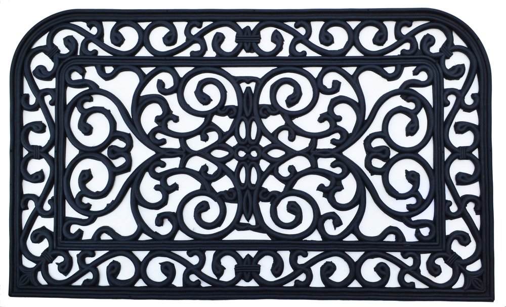 18" X 30" Black Rubber Outdoor Door Mat