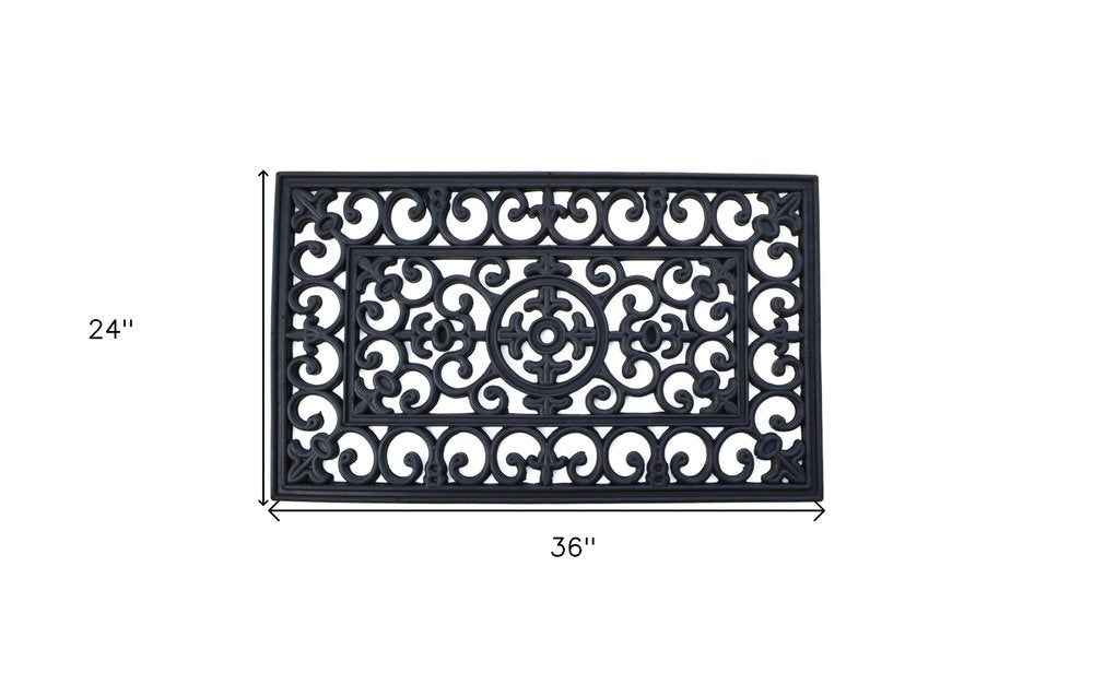 24" X 36" Black Rubber Outdoor Door Mat