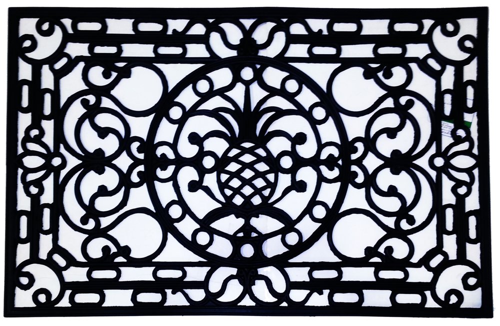 30" X 48" Black Rubber Pineapple Outdoor Door Mat