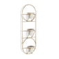Gold And White Metal 10 Ounce Oval Wall Planter