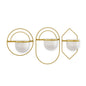 Set of Three Gold And White Metal 10 Ounce Wall Planters