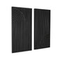 Set of Two Black Metal Abstract Hanging Dimensional Sculptures
