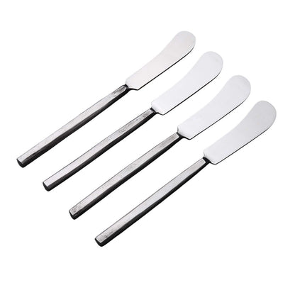 Hammered Silver Stainless Steel Four Piece Hand Forged Butter Knife