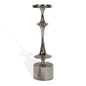 18" Silver Distressed Geometric Metal Tabletop Candle Holder