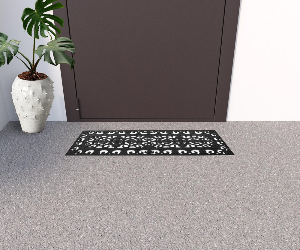 9" X 30" Black Rubber Outdoor Door Mat