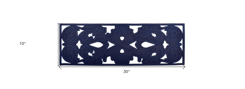 10" X 30" Black Rubber Outdoor Door Mat
