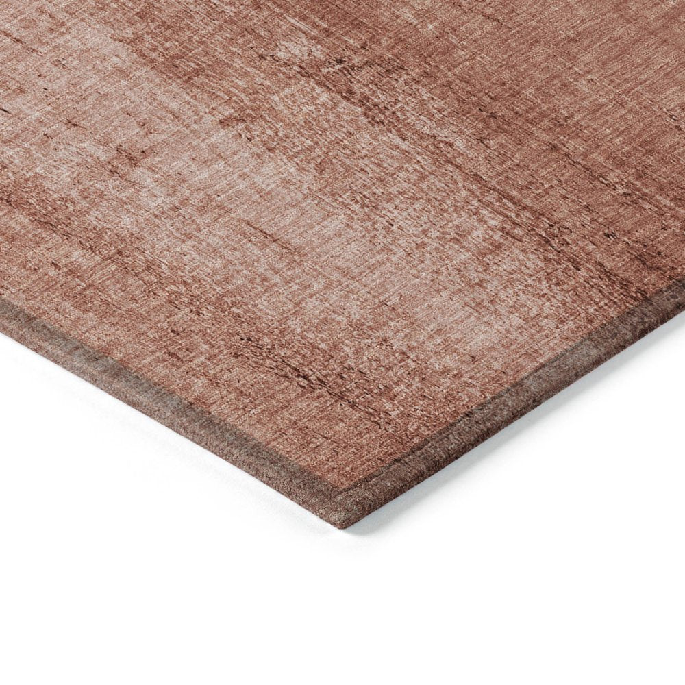 9' X 12' Terra Cotta Copper And Ivory Nautical Washable Indoor Outdoor Area Rug