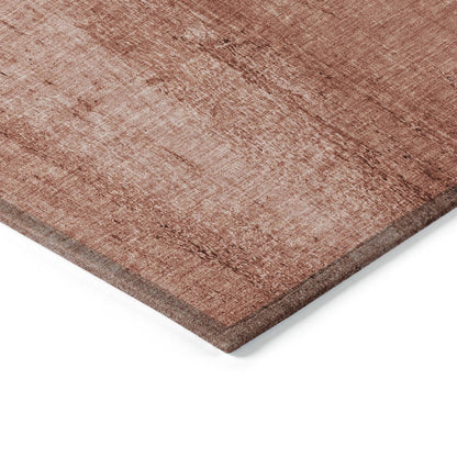 9' X 12' Terra Cotta Copper And Ivory Nautical Washable Indoor Outdoor Area Rug