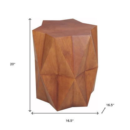 24" Brown Solid Wood End Table