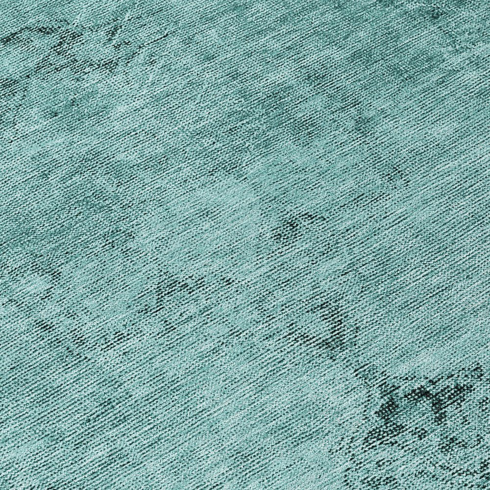 9' X 12' Teal Blue Turquoise And Charcoal Oriental Washable Indoor Outdoor Area Rug