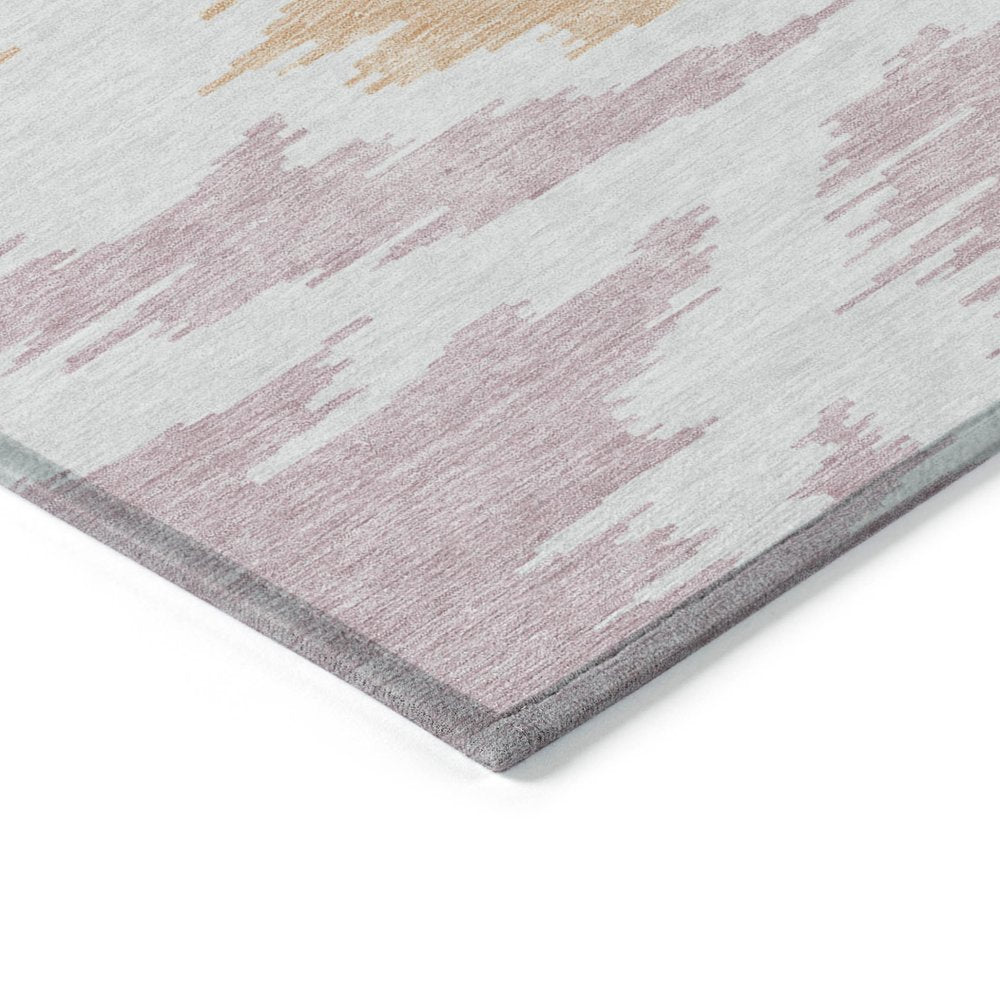 9' X 12' White Sky Blue And Artichoke Green Abstract Washable Indoor Outdoor Area Rug