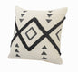 Set of Two 20" Natural And Black Geometric Cotton Throw Pillows with Texture