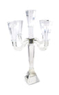 20" Clear Faceted Crystal Tabletop Candelabra Candle Holder