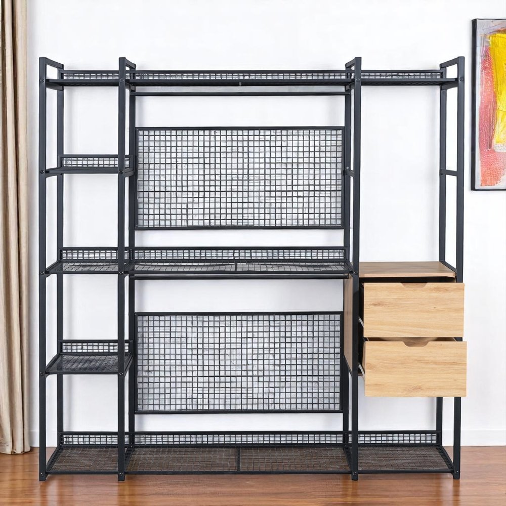 69" Black Metal Closet System