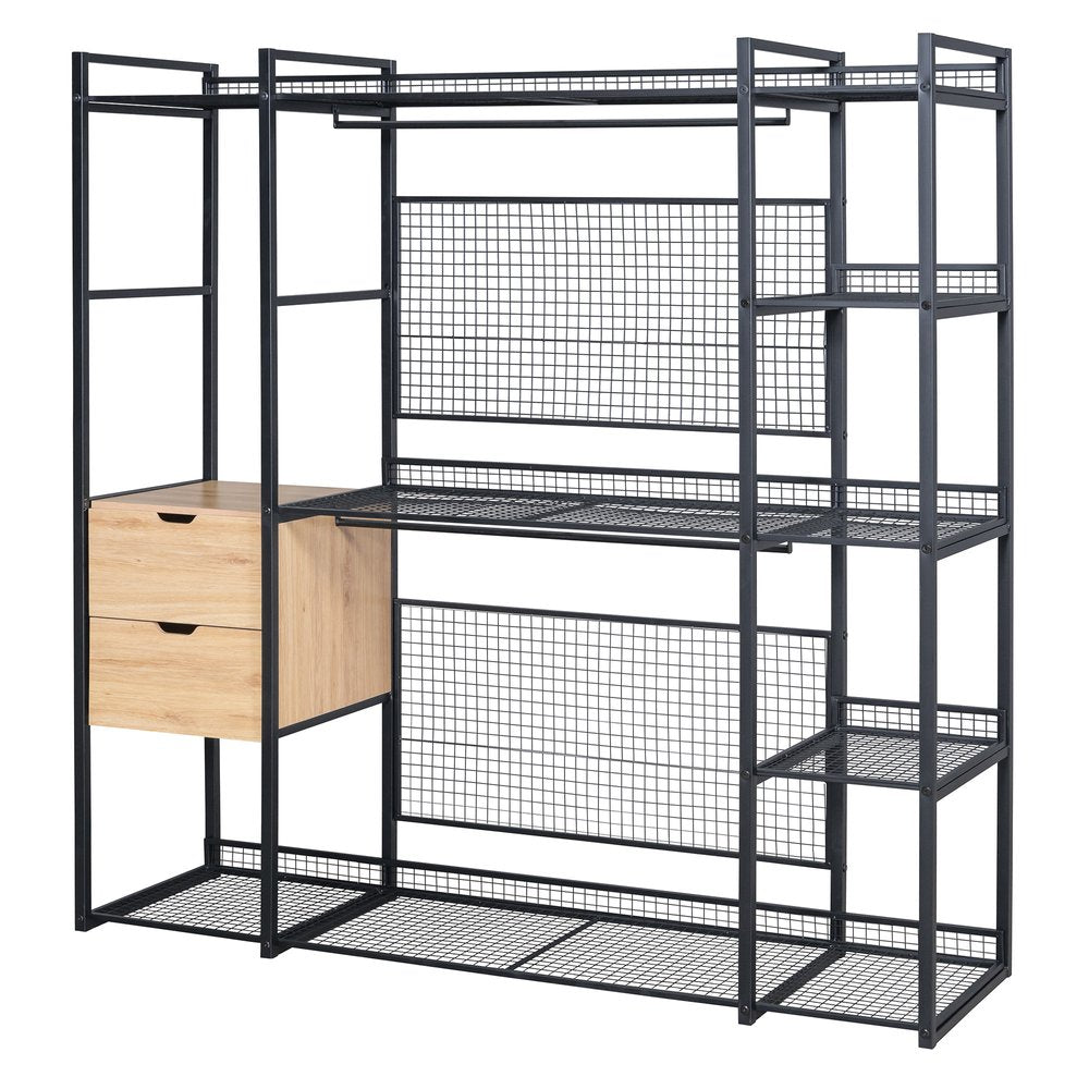 69" Black Metal Closet System