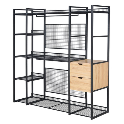 69" Black Metal Closet System