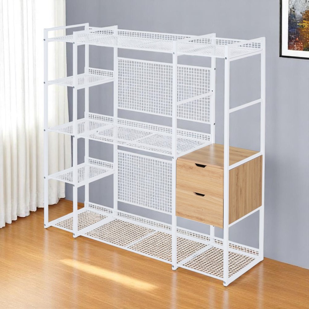 69" White Metal Closet System