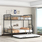 Litera contemporánea de metal color negro tamaño full XL sobre queen con cama nido